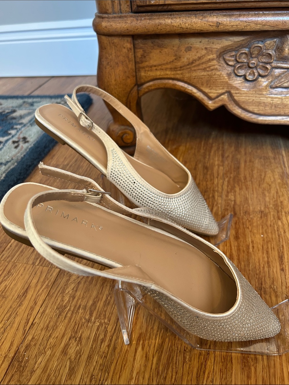 Primark Rhinestone Pointed Toe Slingback Flats - Picture 2 of 5